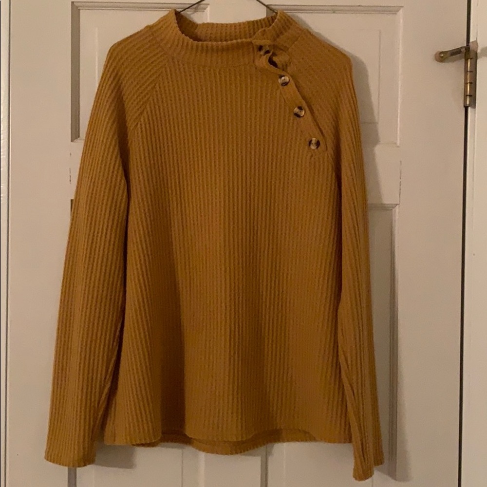 Waffle knit sweater